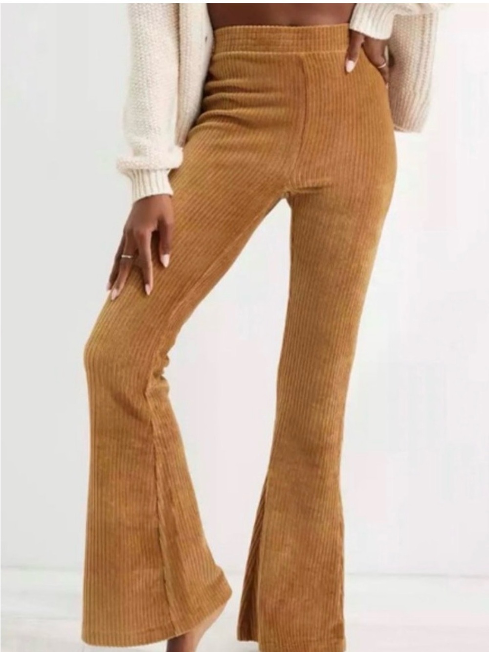 Aerie Groove-On Velour High Waisted Flare Pant size M